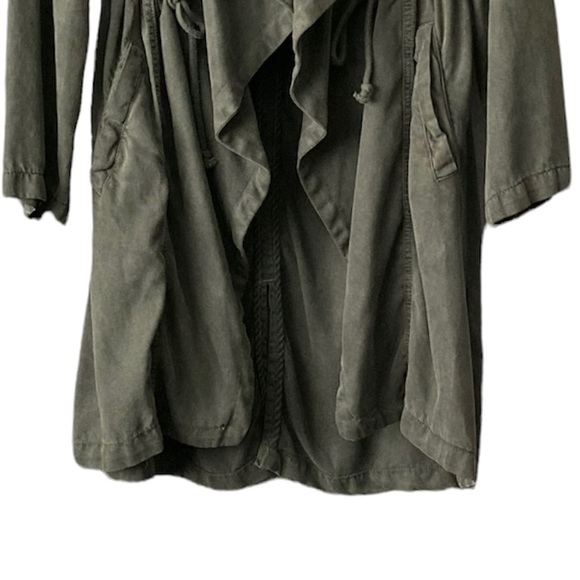 🧥SM•MAX JEANS•DARK GREY OPEN / FLOWY LIGHTWEIGHT SUEDE LOOK TENCEL JACKET🧥 - Picture 4 of 7